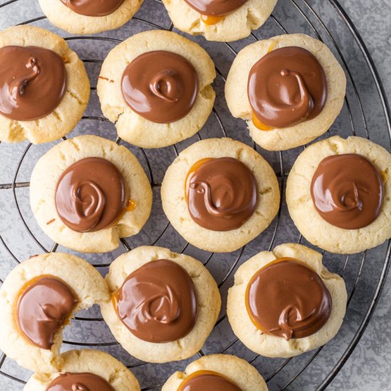 Twix Thumbprint Cookies