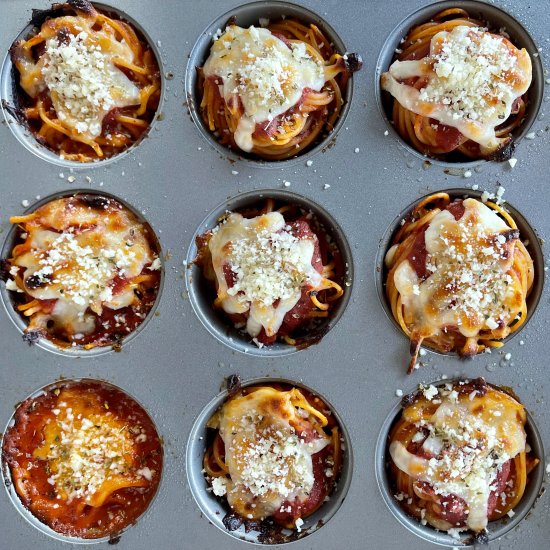 Easy Cheesy Spaghetti Cupcakes