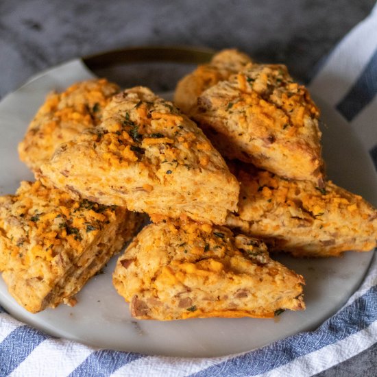 Vegan Ham and Cheese Scones