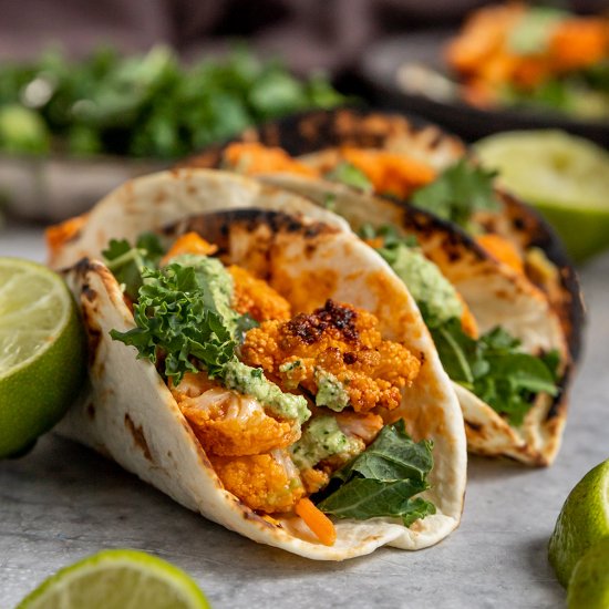 Buffalo Cauliflower Tacos