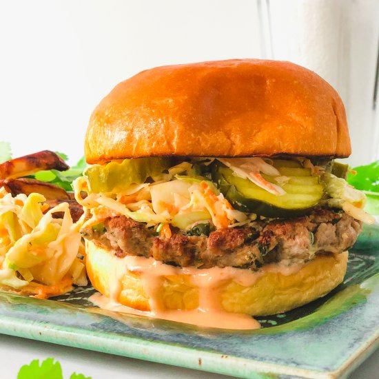 Asian-Style Ginger Pork Burger