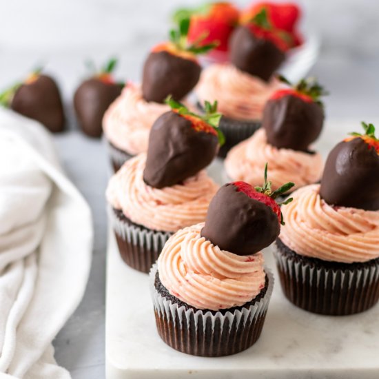 Chocolate Strawberry Cupcakes