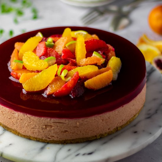 Blood orange and guava cheesecake