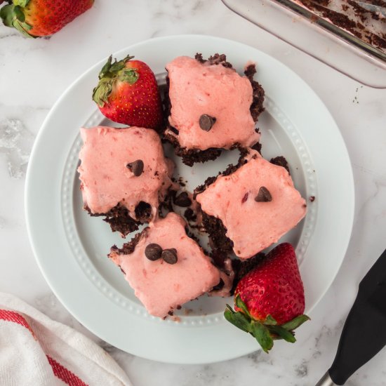 Fudgy Chocolate Strawberry Brownies