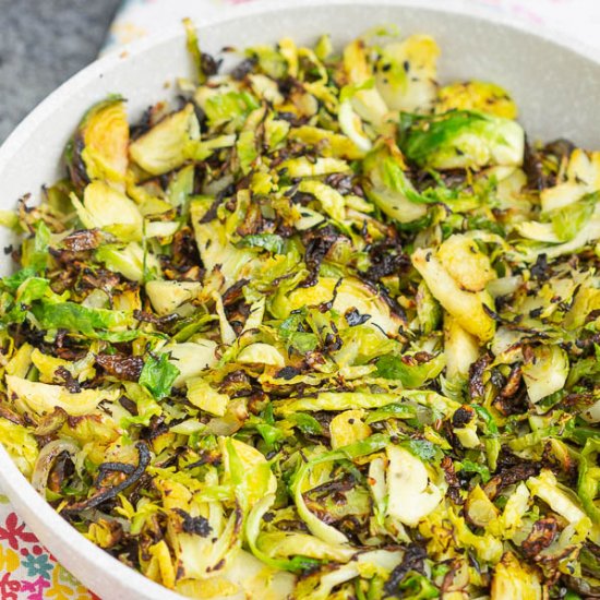 Caramelized Shaved Brussels Sprouts