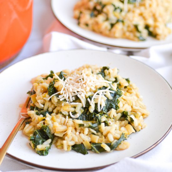 Vegan Leek and Kale Risotto