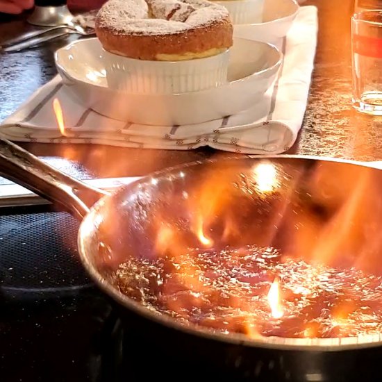 Grand Marnier Soufflé – Flambéd!