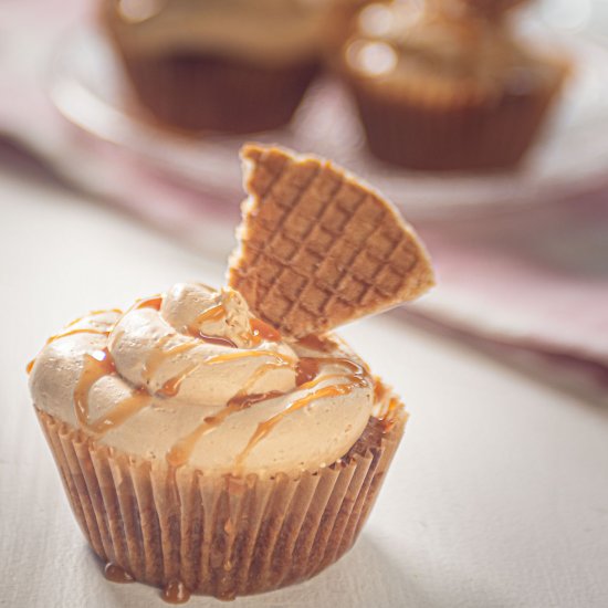 Dutch stroopwafel cupcakes