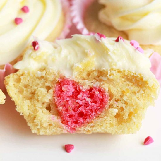 Vegan Love Heart Cupcakes