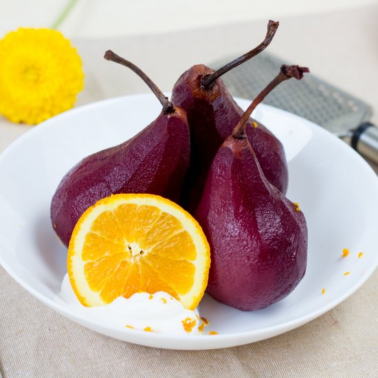 Poached pears