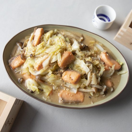 Salmon and Cabbage Miso Stir-Fry