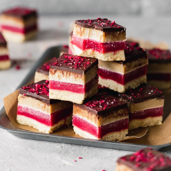 Raspberry Caramel Millionaires