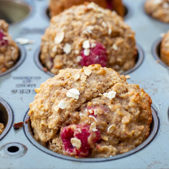 Raspberry Oatmeal Muffins