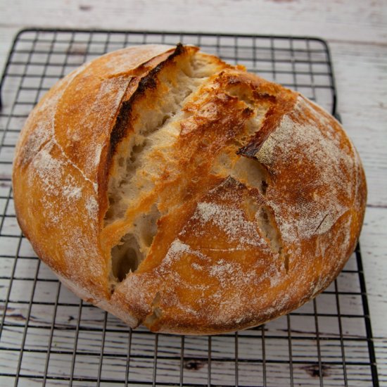 No-Knead Sourdough Bread Recipe