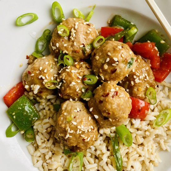 Baked and Glazed Teriyaki Meatballs