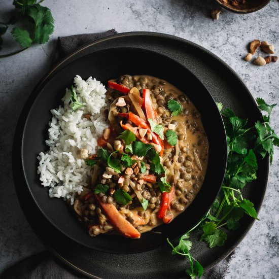 Vegan Thai Peanut Lentil Curry