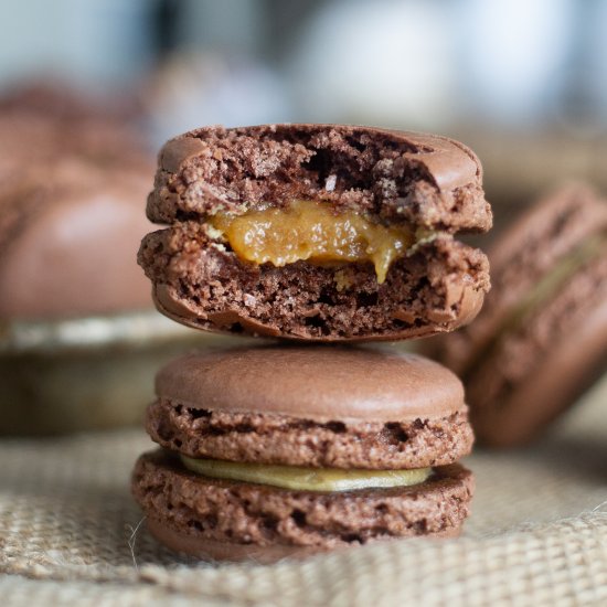 Peanut Butter Cup French Macarons