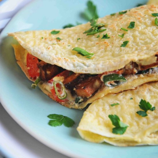 Cheesy Vegan Calzone Pancakes