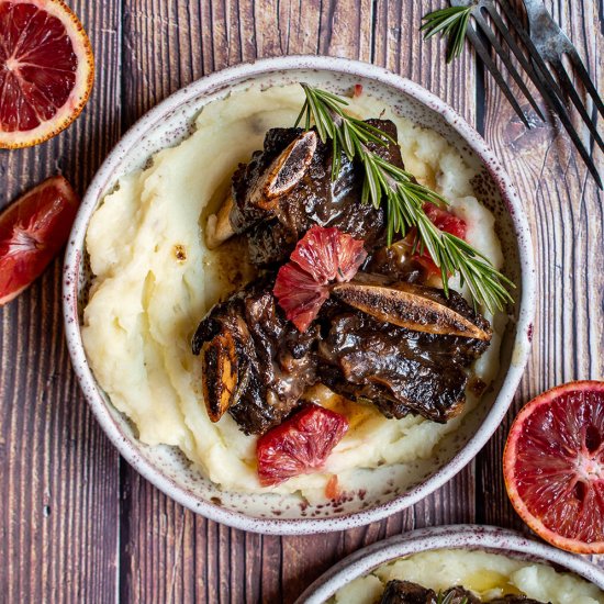 Balsamic blood orange short ribs