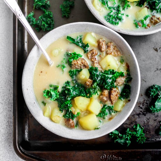 Kale, sausage and potato soup