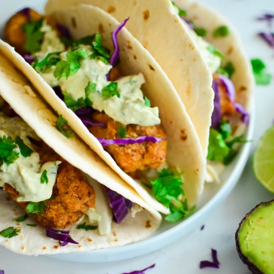 Crispy Oven-Fried Fish Tacos with A