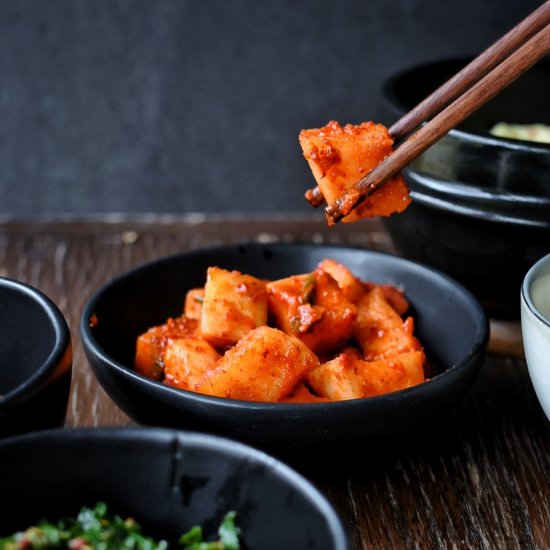 Korean Cubed Radish Kimchi