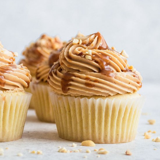 Peanut Butter Caramel Cupcakes