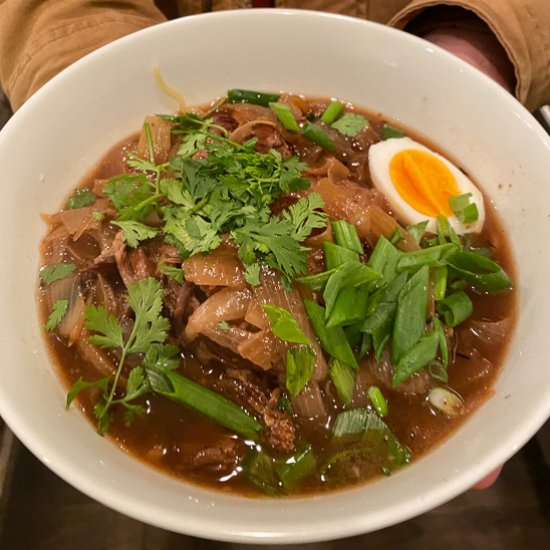 Homemade ShortRib Ramen Noodle Soup