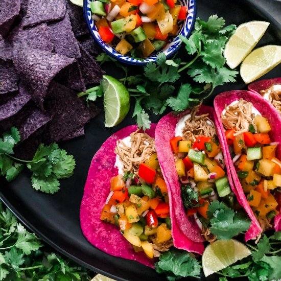 Hot Pink Dragonfruit Tacos