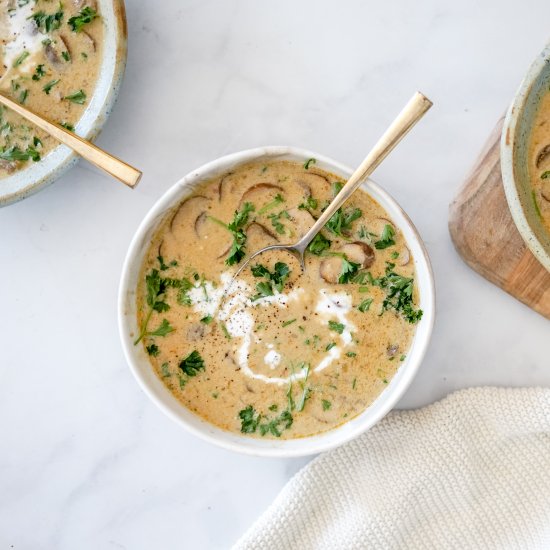 Vegan Cream of Mushroom Soup