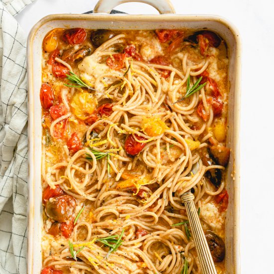 Vegan Vodka Baked Feta Pasta