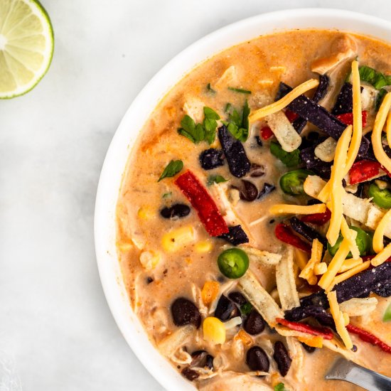 Instant Pot Chicken Enchilada Soup