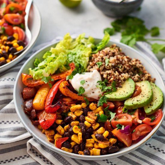 Mexican Buddha Bowl with Fajita Veg