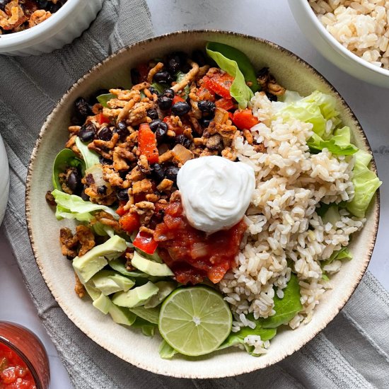 Ground Chicken Burrito Bowl