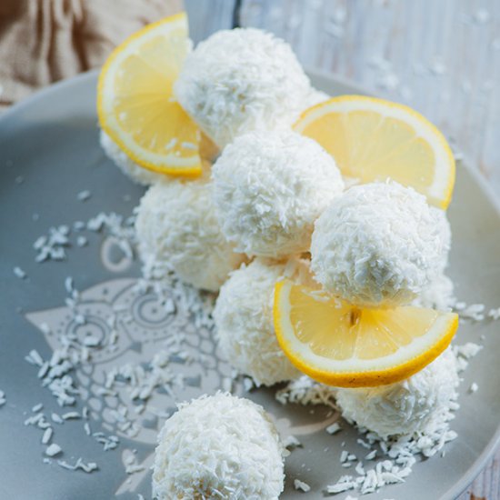 Lemon Coconut Cream Cheese Balls