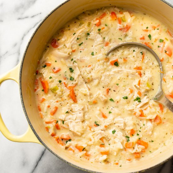 creamy chicken and rice soup