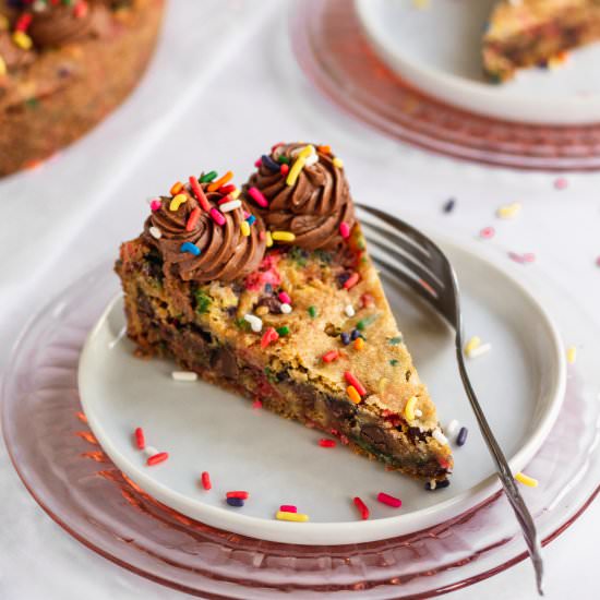 Funfetti Chocolate Chip Cookie Cake