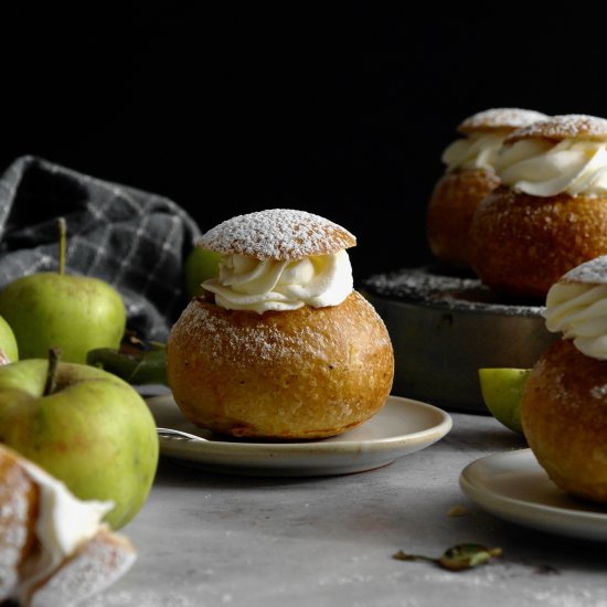 spiced apple sourdough semlor