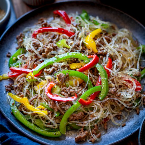 beef noodle stir fry