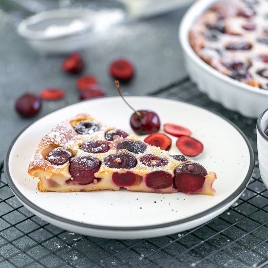 Simple Cherry Clafoutis Tart