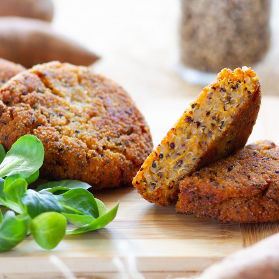 Sweet potato and quinoa cakes