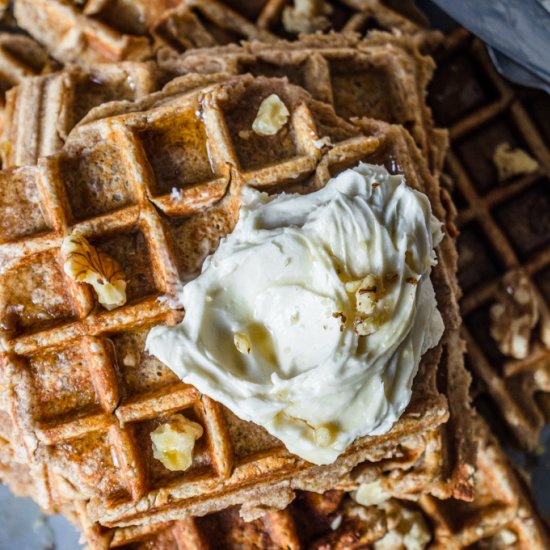 Rye Flour Ricotta Waffles