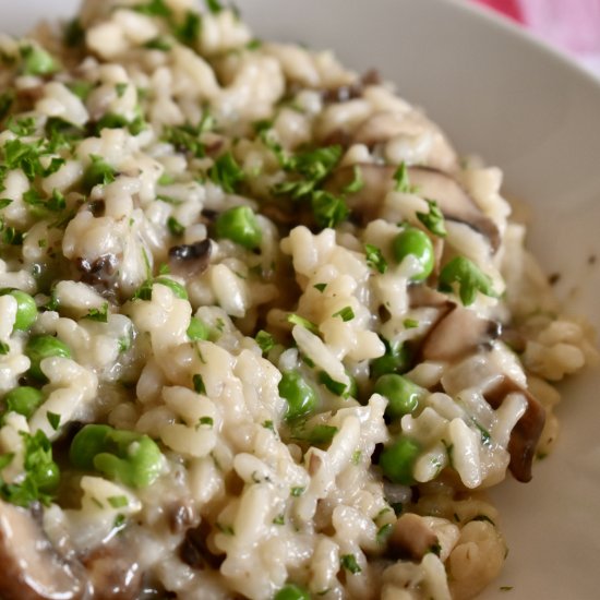 Mushroom Pea Risotto