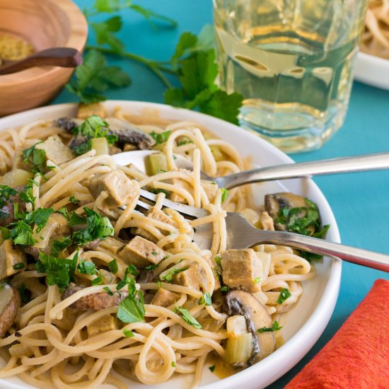 Creamy Pasta w/ Turk’y & Mushrooms