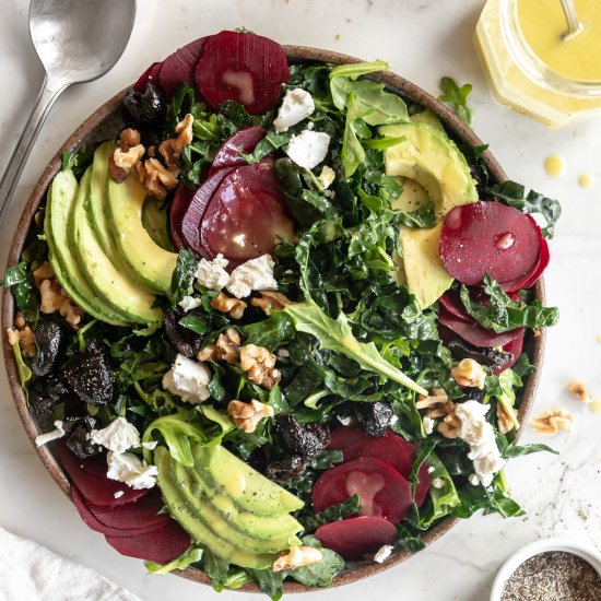 raw beet salad with citrus dressing