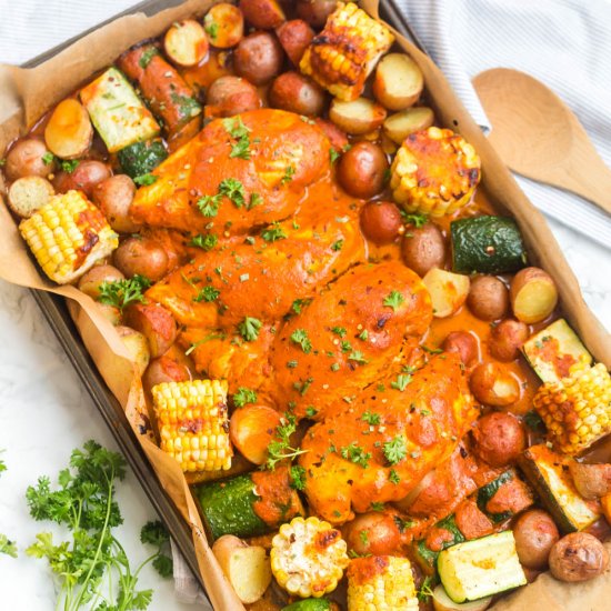 Sheet Pan Red Pepper Chicken