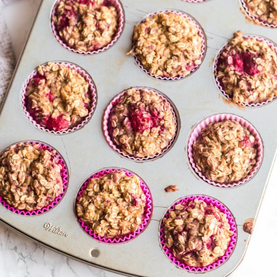 Raspberry Protein Oatmeal Muffins