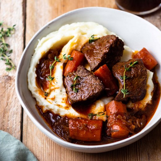 Beer Braised Venison {or Beef}