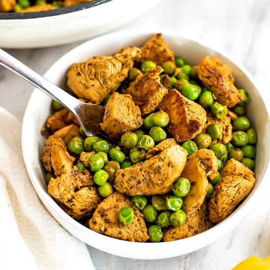 Simple Chicken and Pea Skillet