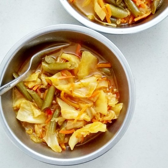 Easy Vegetables Cabbage Curry